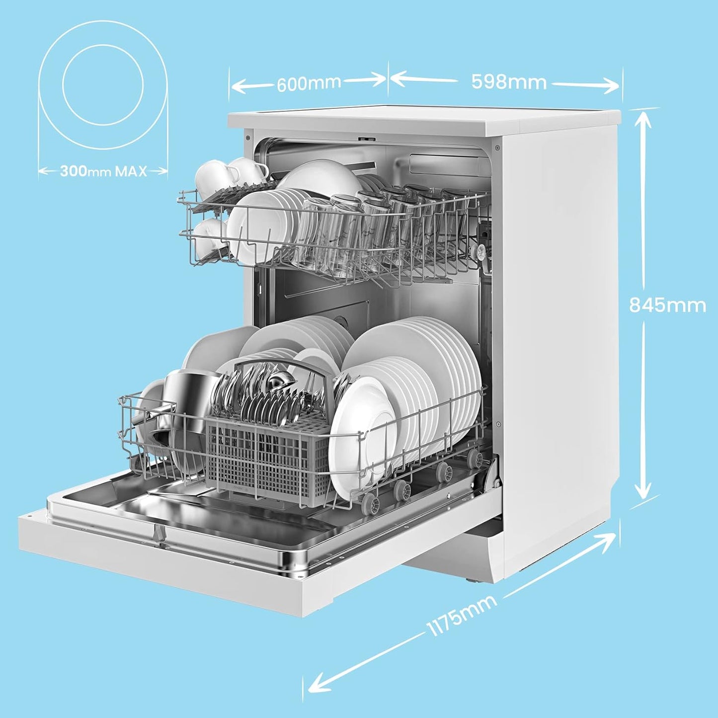 Cloud Wash Freestanding Dishwasher with 12 place settings