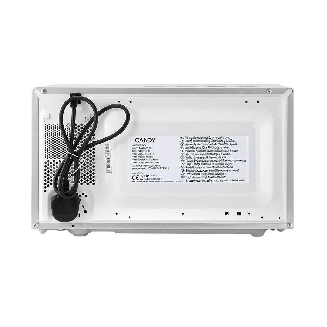 CMW20MSS-DX 20L Countertop Microwave | 700W Compact Design with 6 Cooking Levels