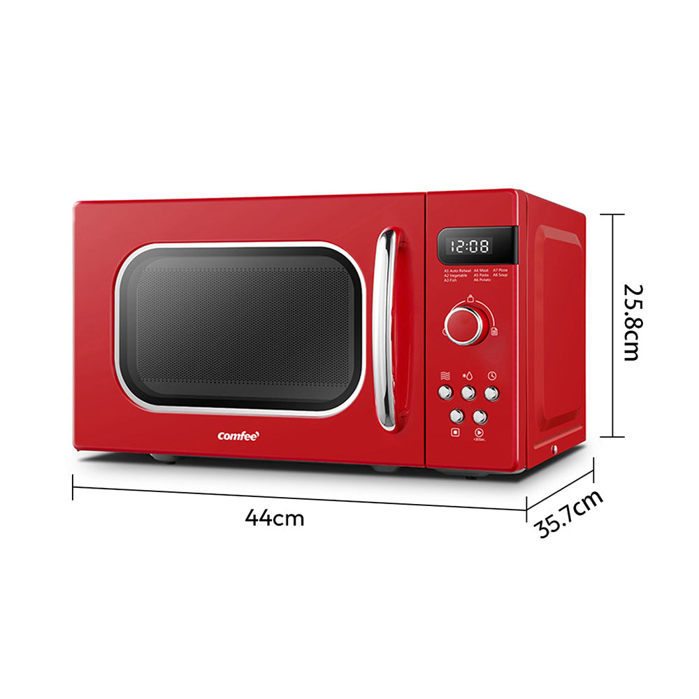 800W 20L Retro Microwave Oven with LED Display