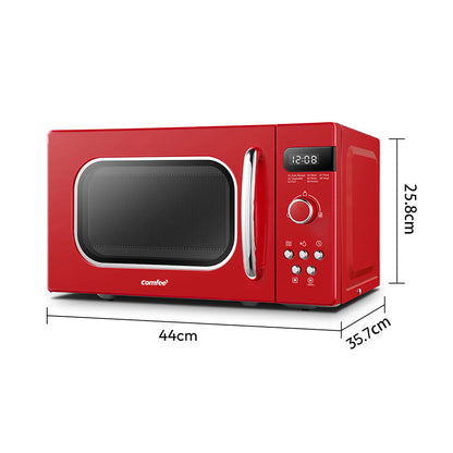 800W 20L Retro Microwave Oven with LED Display
