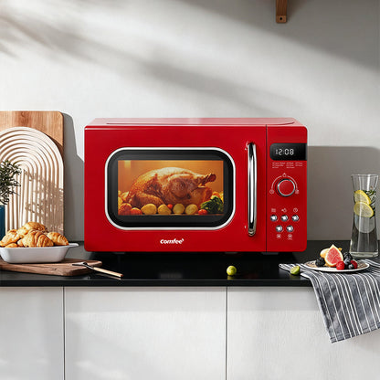 800W 20L Retro Microwave Oven with LED Display