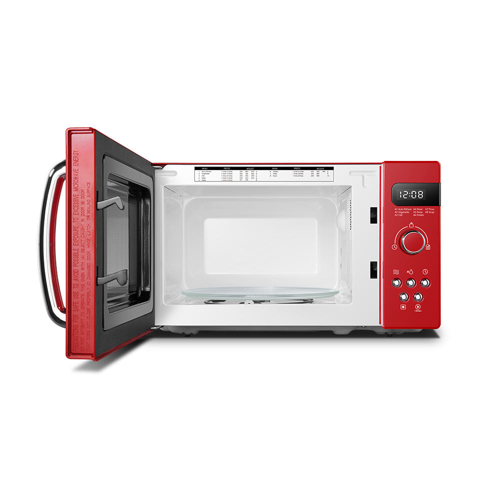 800W 20L Retro Microwave Oven with LED Display