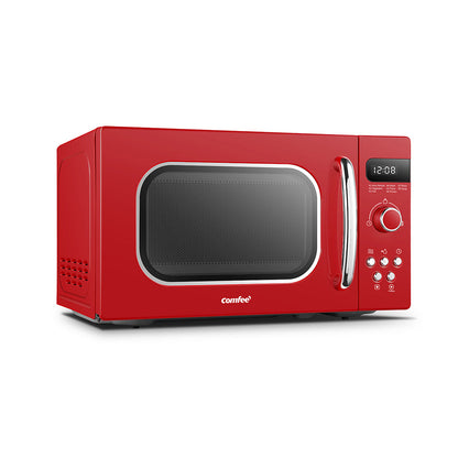 800W 20L Retro Microwave Oven with LED Display