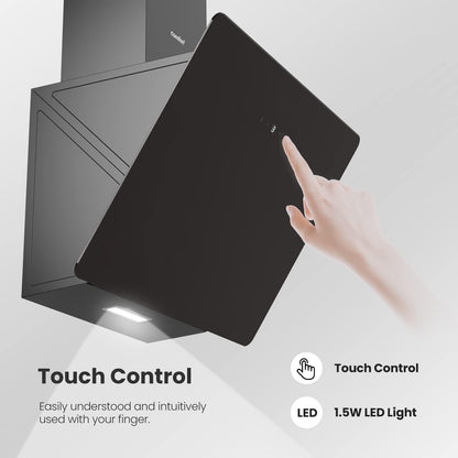60CM Wall-mounted 3-Speed Chimney Angled Range Hood