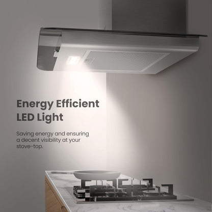 60cm Chimney Cooker Range Hood Kitchen Extractor with 3-Speed Modes