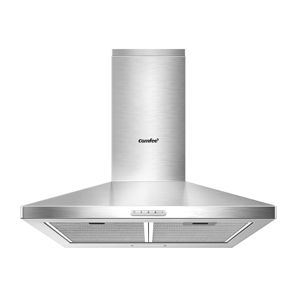 60cm 3-Speed Stainless Steel Wall Mounted Chimney Range Hood With LED Light