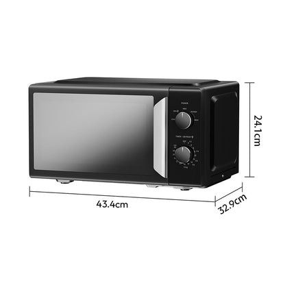 Black 19L 5-level Power Kitchen Manual Microwave Oven with Timer 700W