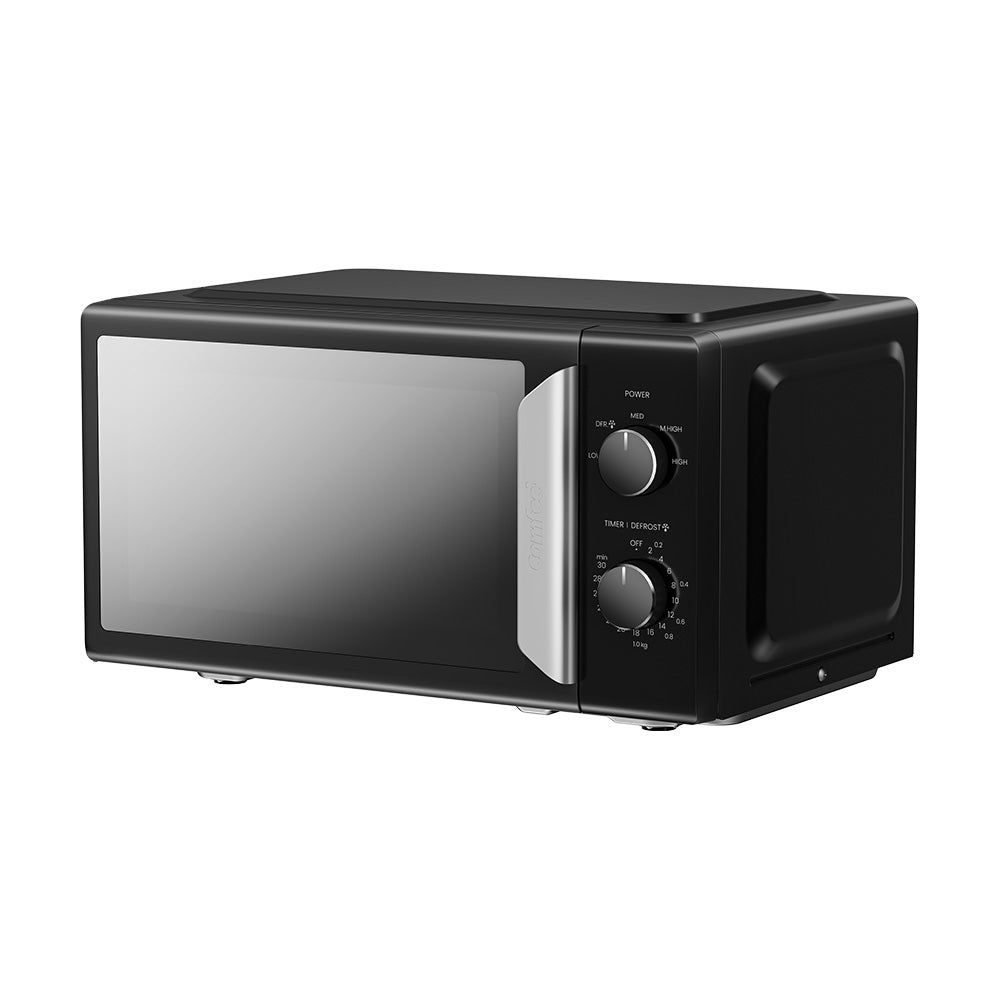 Black 19L 5-level Power Kitchen Manual Microwave Oven with Timer 700W