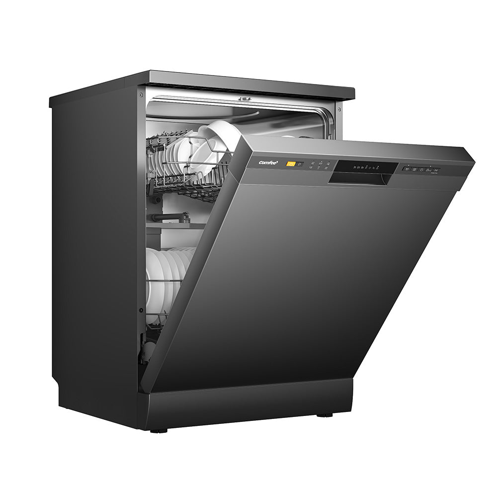 Black Freestanding Dishwasher with 6 Washing Programs
