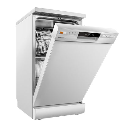 40cm White Freestanding Dishwasher with 10 Place Settings & 6 Washing Programs