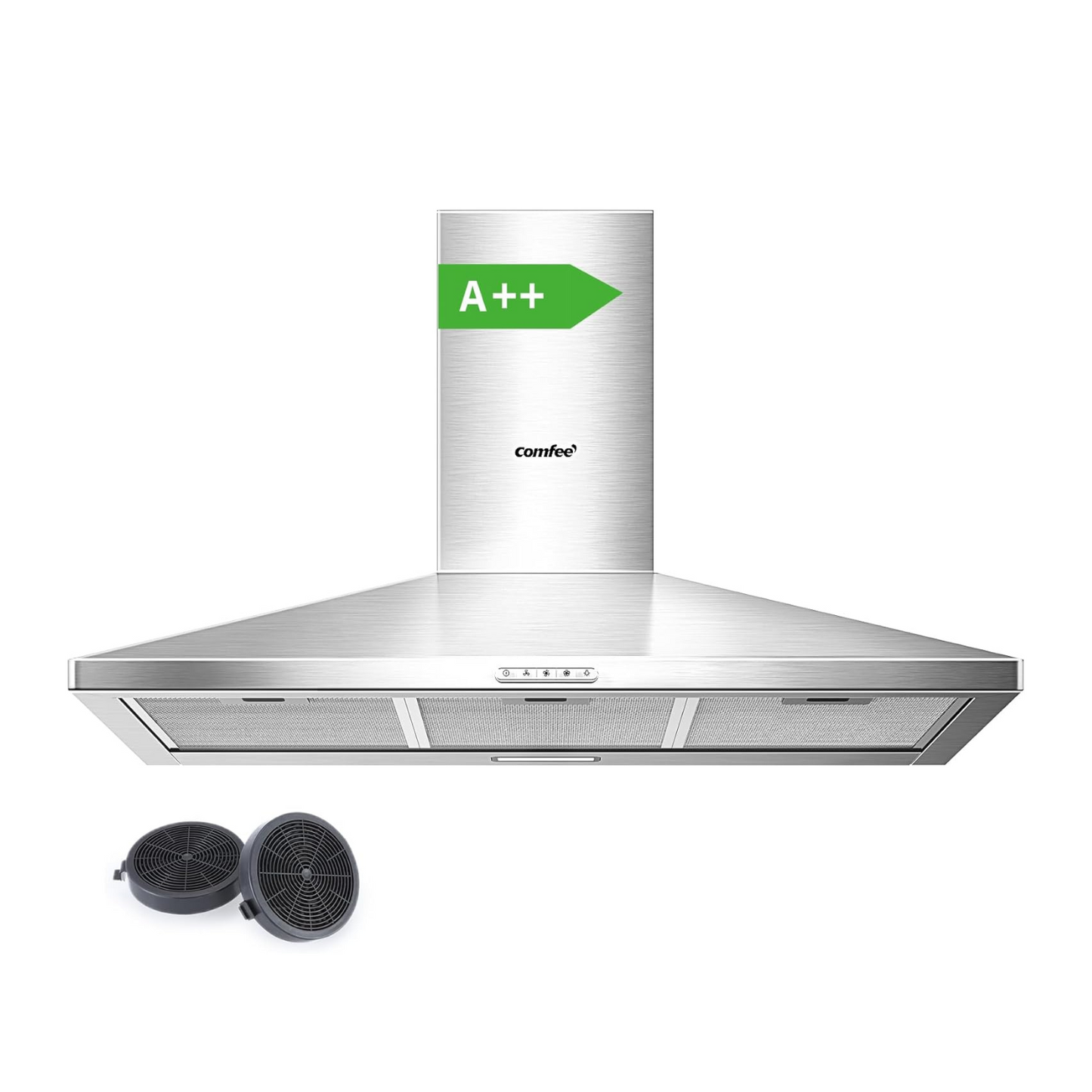 90cm Chimney Cooker Hood with LED and Recirculating & Ducting System