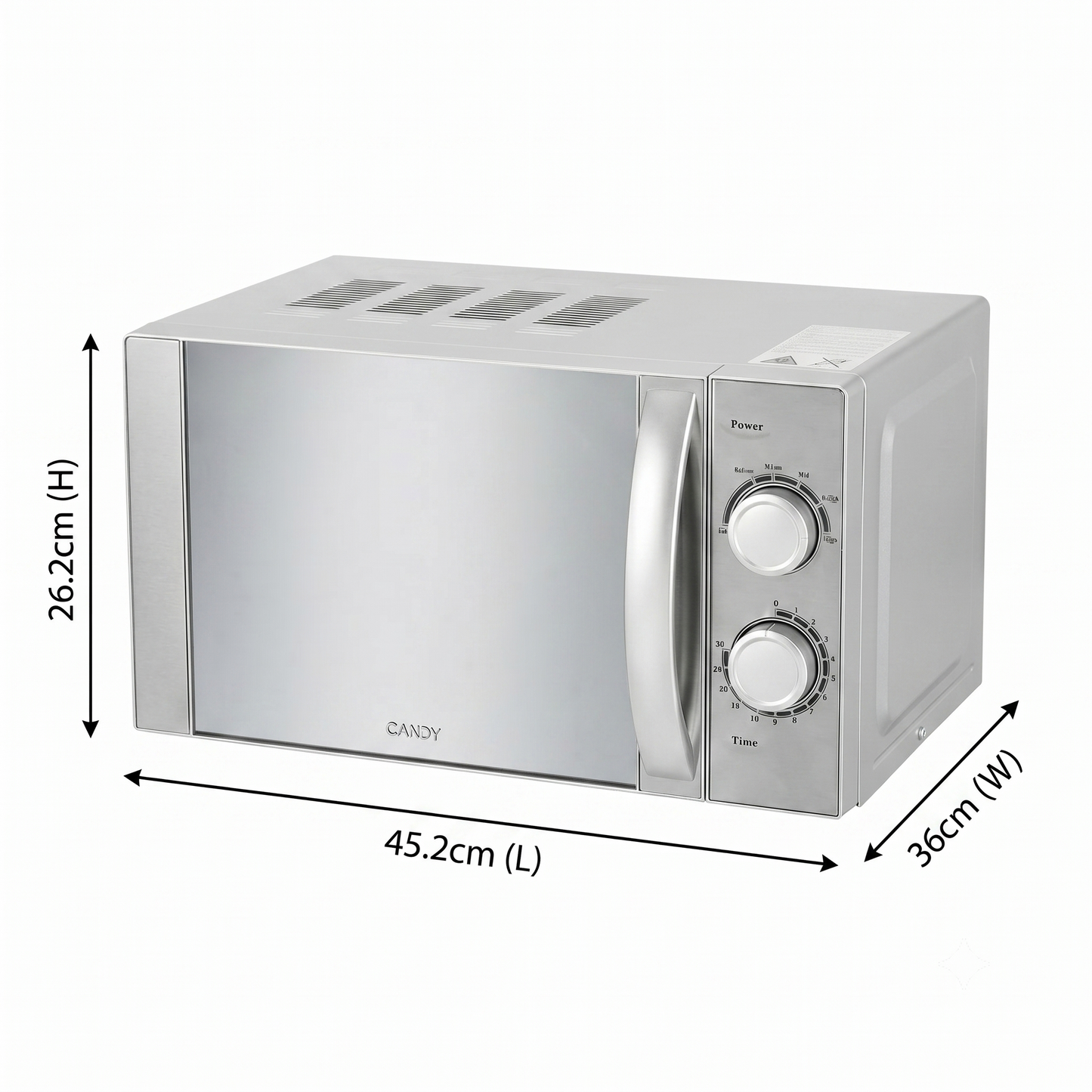 CMW20MSS-DX 20L Countertop Microwave | 700W Compact Design with 6 Cooking Levels