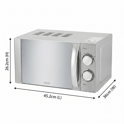 CMW20MSS-DX 20L Countertop Microwave | 700W Compact Design with 6 Cooking Levels