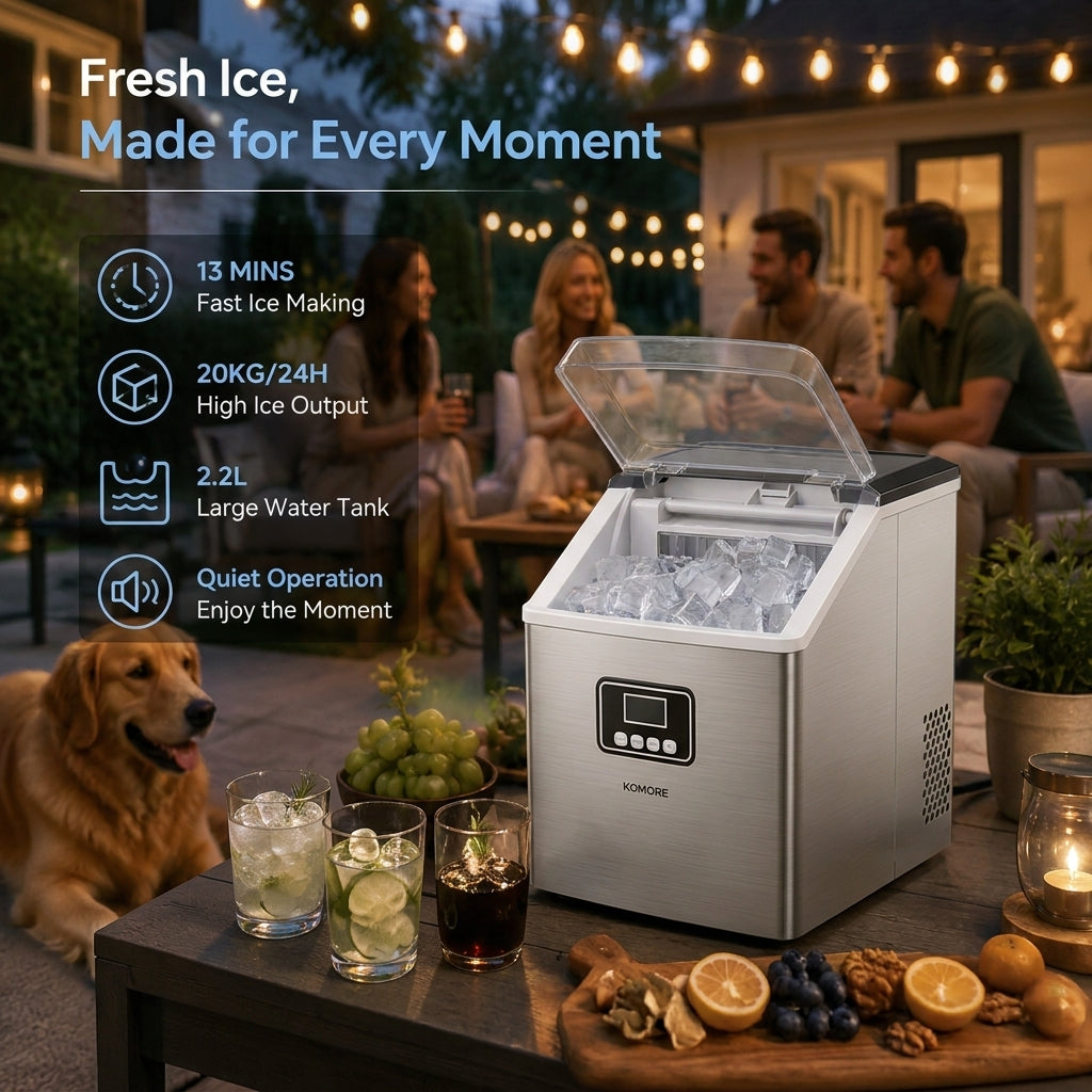 Ice Cube Maker with Transparent Lid