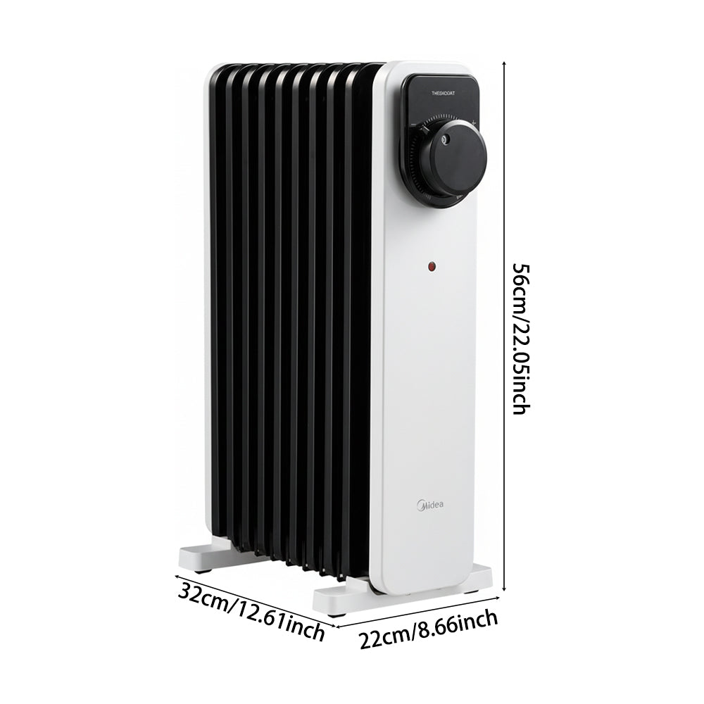 2000W 9-Fin Oil Filled Radiator Electric Heater