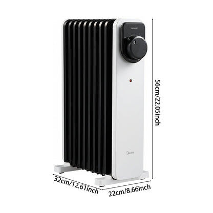 2000W 9-Fin Oil Filled Radiator Electric Heater